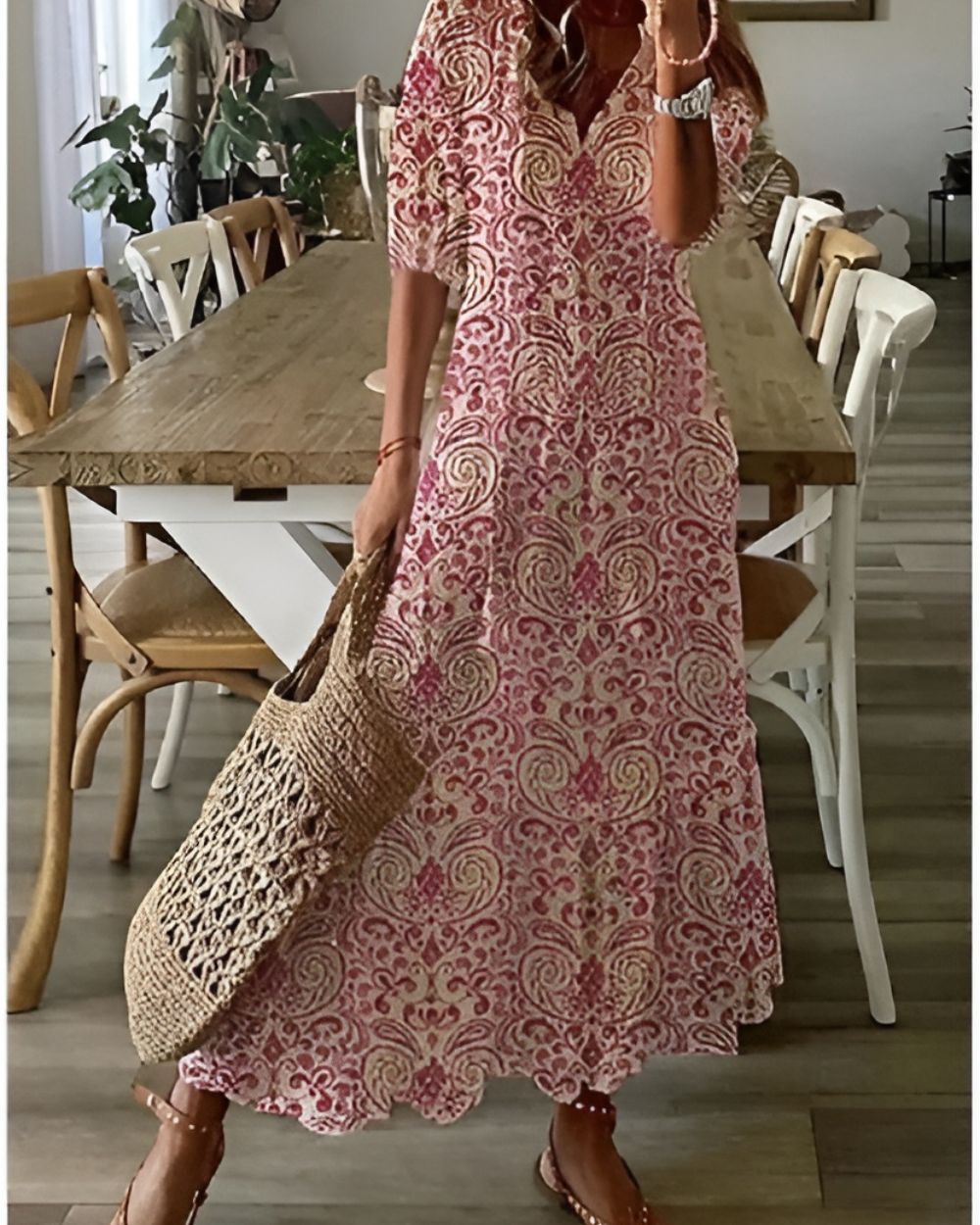 Bohemian Style Lightweight Wrap Dress