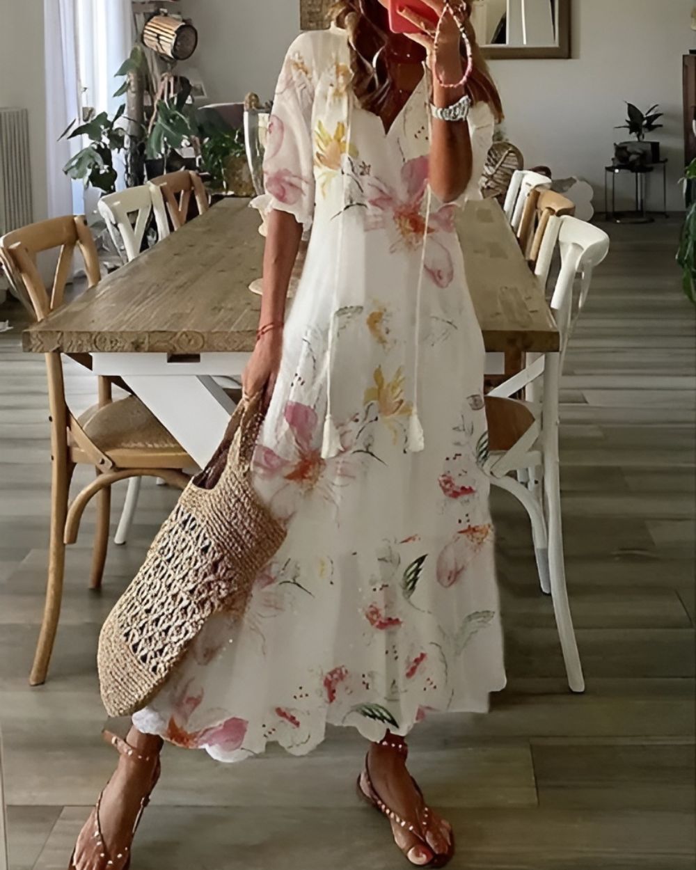 Bohemian Style Lightweight Wrap Dress