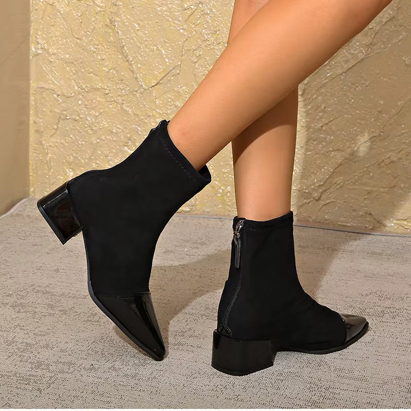 Mid-Block Heel Ankle Boots