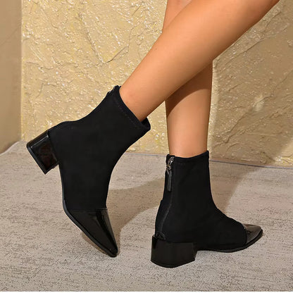 Mid-Block Heel Ankle Boots