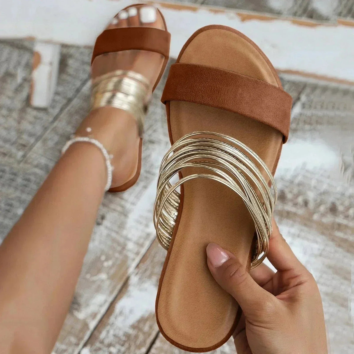 Women's Twin-Strap Open-Toe Slides