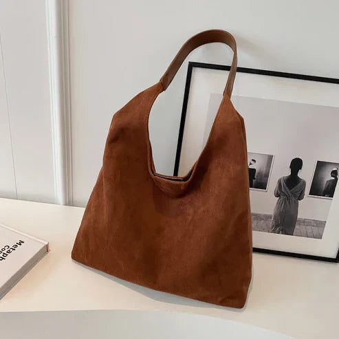 Slouchy Faux Suede Shoulder Bag