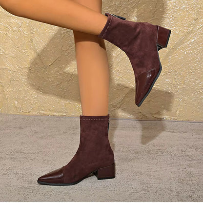 Mid-Block Heel Ankle Boots