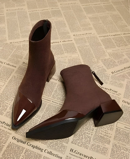 Mid-Block Heel Ankle Boots