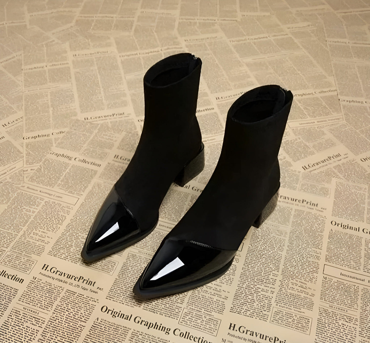 Mid-Block Heel Ankle Boots