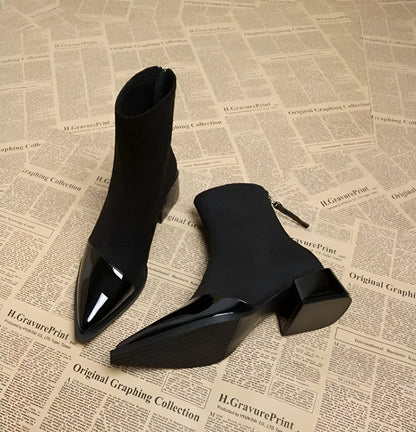 Mid-Block Heel Ankle Boots