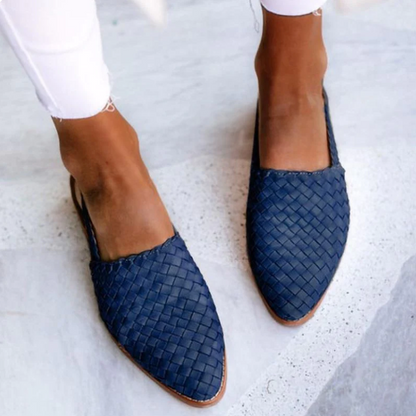 Textured Woven Slingback Flats