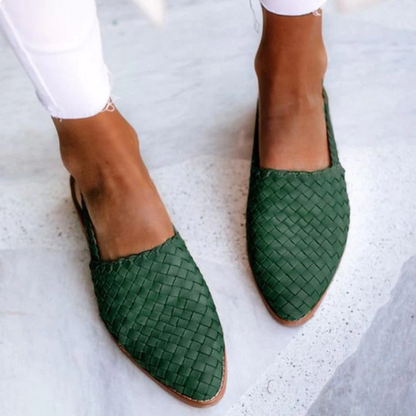 Textured Woven Slingback Flats
