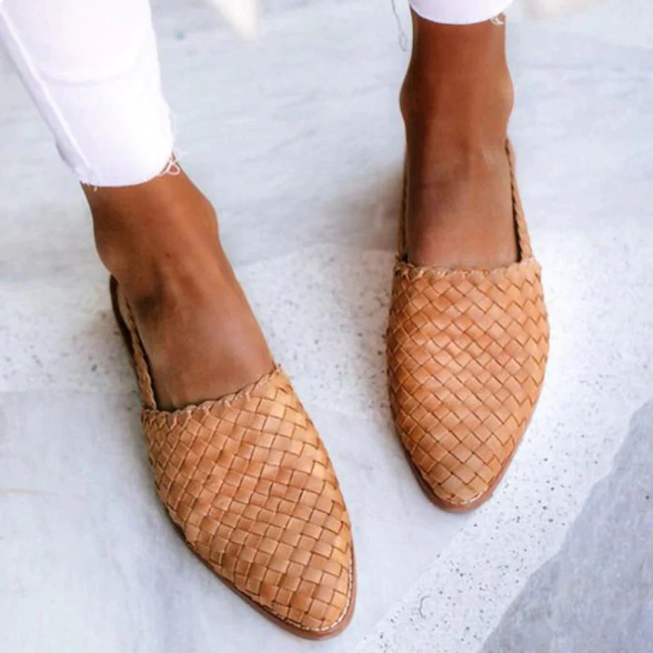 Textured Woven Slingback Flats