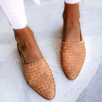 Textured Woven Slingback Flats