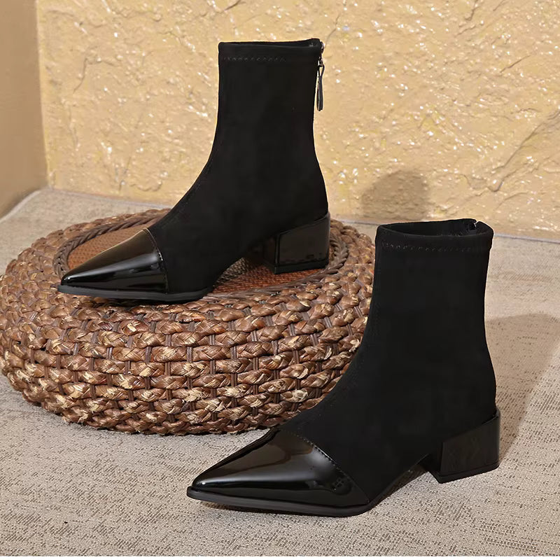 Mid-Block Heel Ankle Boots