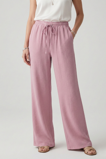 Relaxed Wide-Leg Drawstring Trousers
