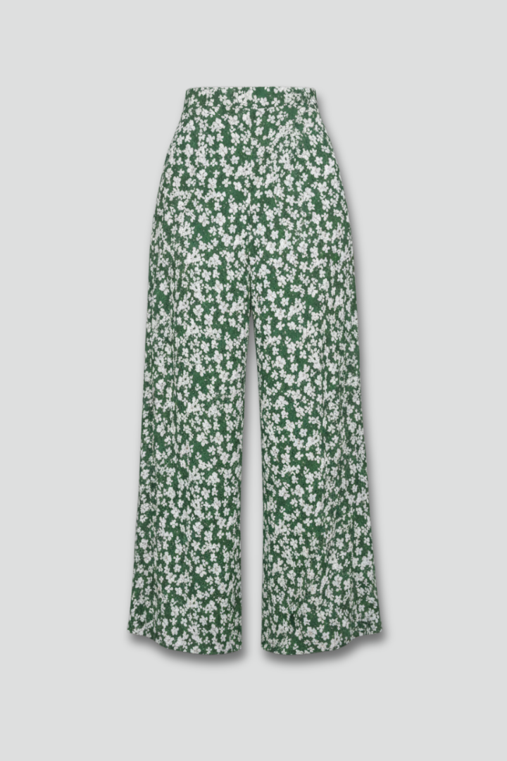 Wide-Leg Floral Palazzo Trousers
