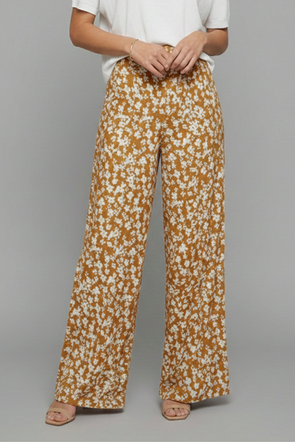 Wide-Leg Floral Palazzo Trousers