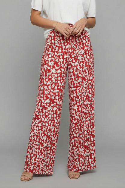 Wide-Leg Floral Palazzo Trousers