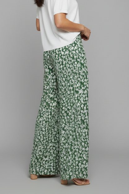 Wide-Leg Floral Palazzo Trousers