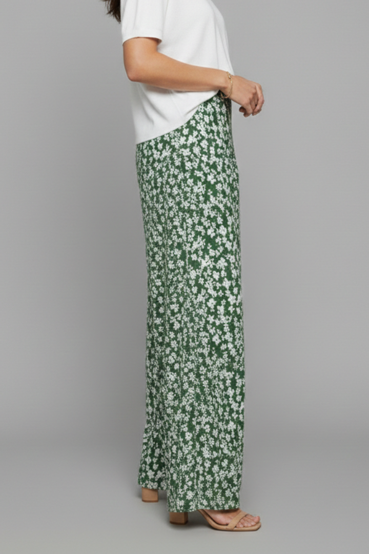 Wide-Leg Floral Palazzo Trousers