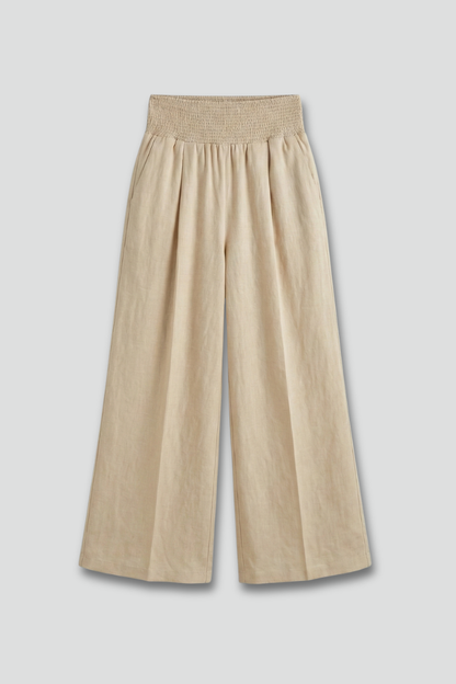 Pleated High-Rise Wide-Leg Trousers