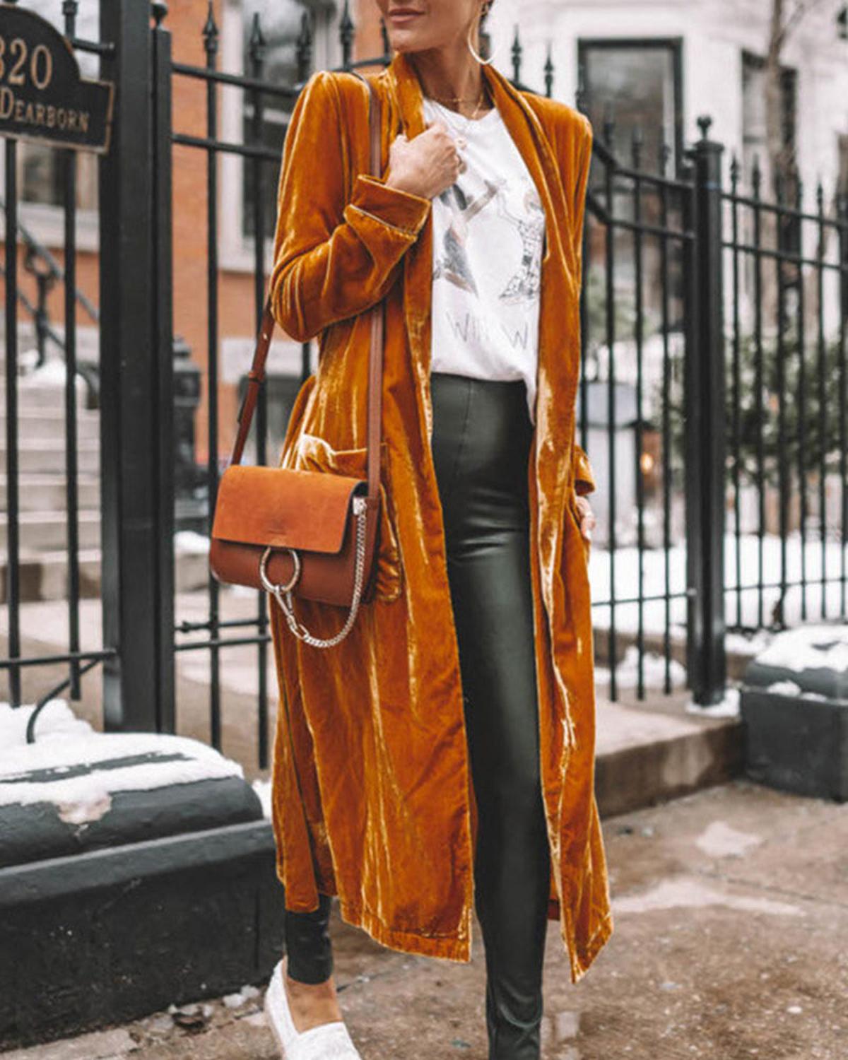 Open-Front Duster Cardigan with Longline Drape