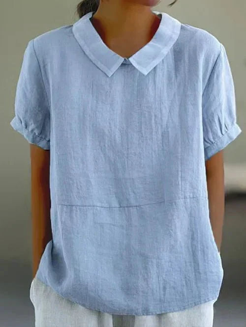 Peter Pan Collar Linen Shirt