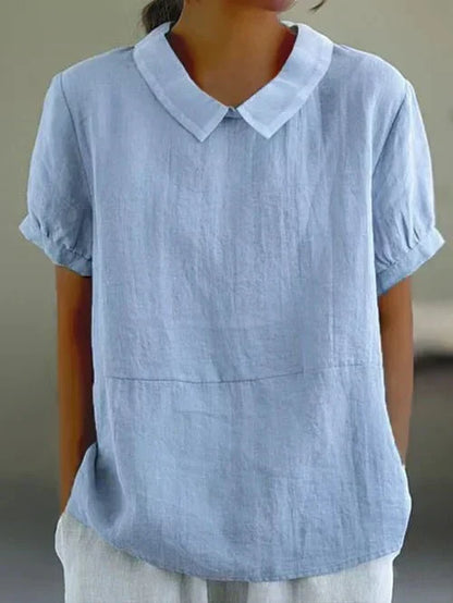 Peter Pan Collar Linen Shirt