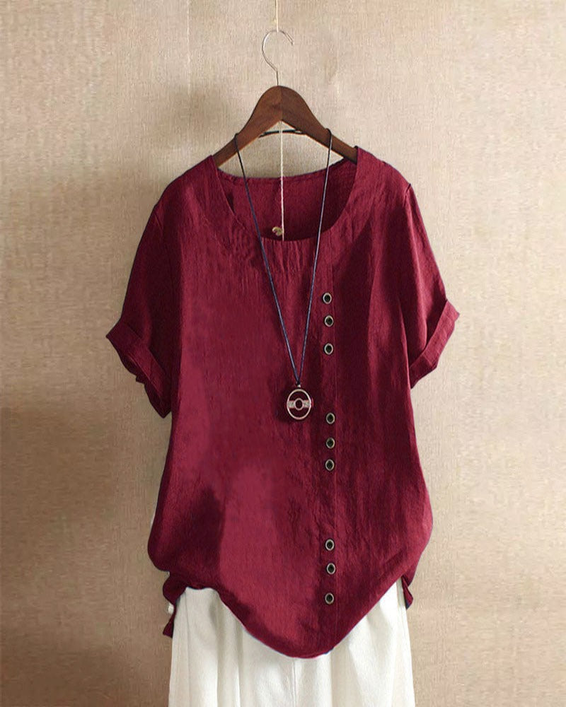 Women's Button-Detail Short-Sleeve Top