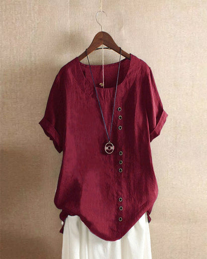 Women's Button-Detail Short-Sleeve Top