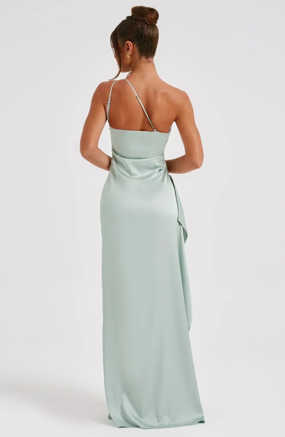 One-Shoulder Maxi Dress with Side Leg Split