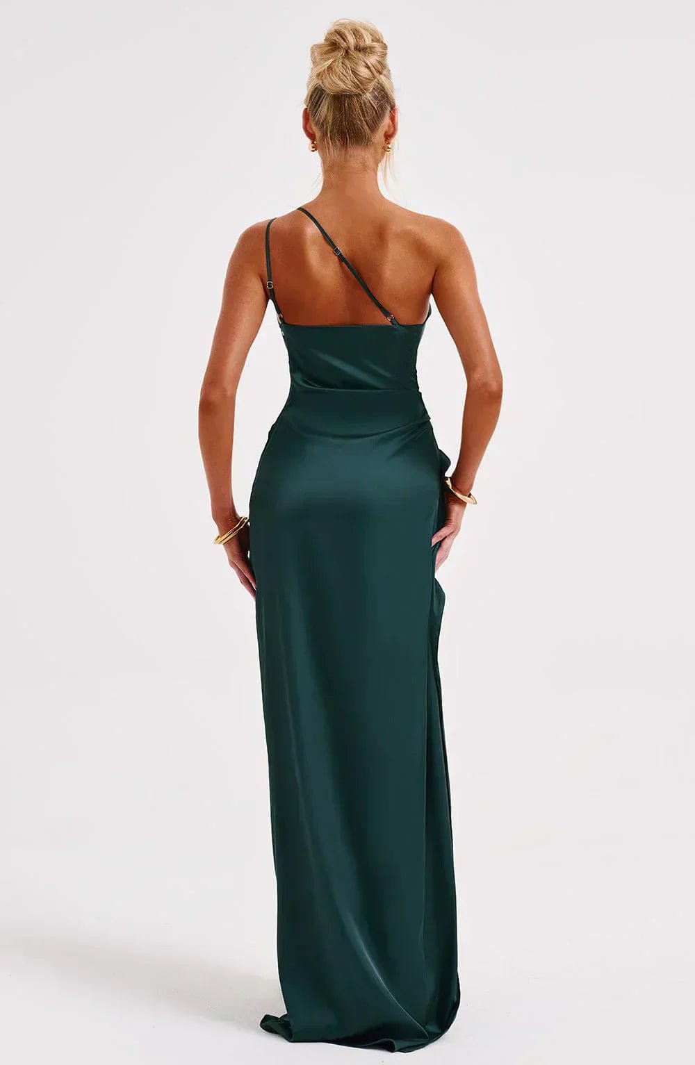 One-Shoulder Maxi Dress with Side Leg Split