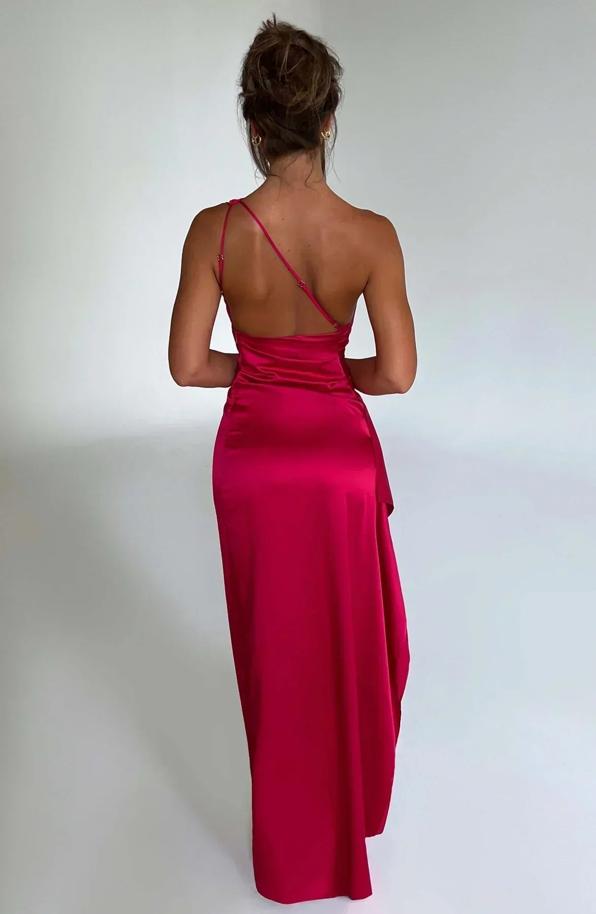 One-Shoulder Maxi Dress with Side Leg Split