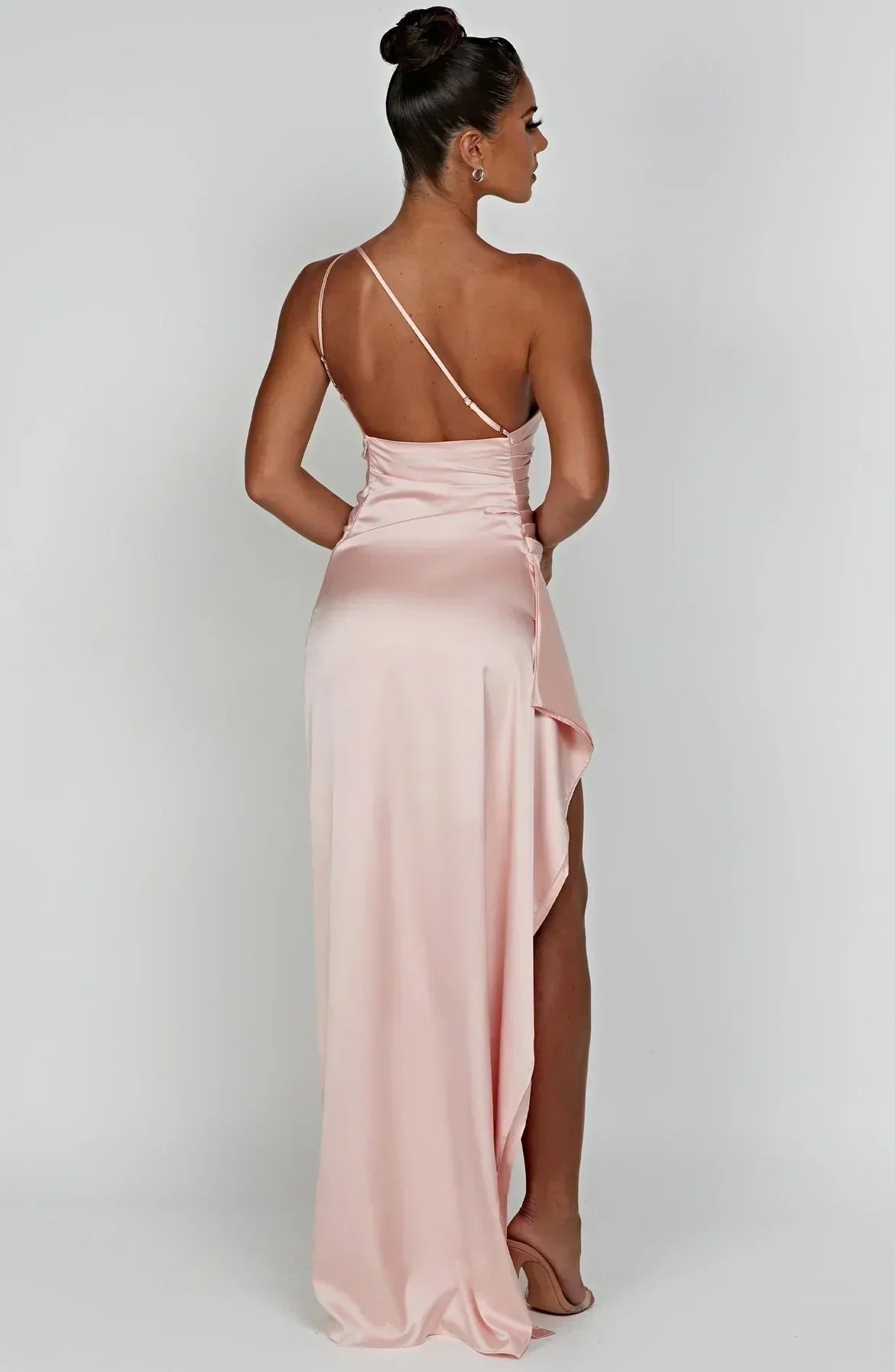 One-Shoulder Maxi Dress with Side Leg Split