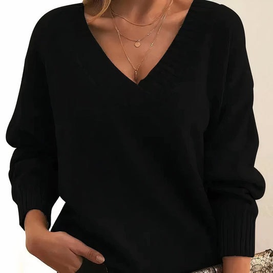 Soft-Touch V-Neck Relaxed Knit Jumper