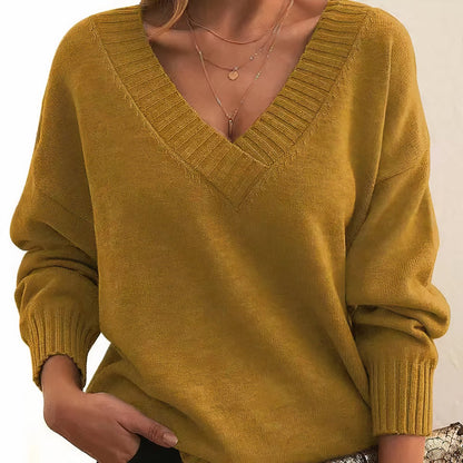 Soft-Touch V-Neck Relaxed Knit Jumper