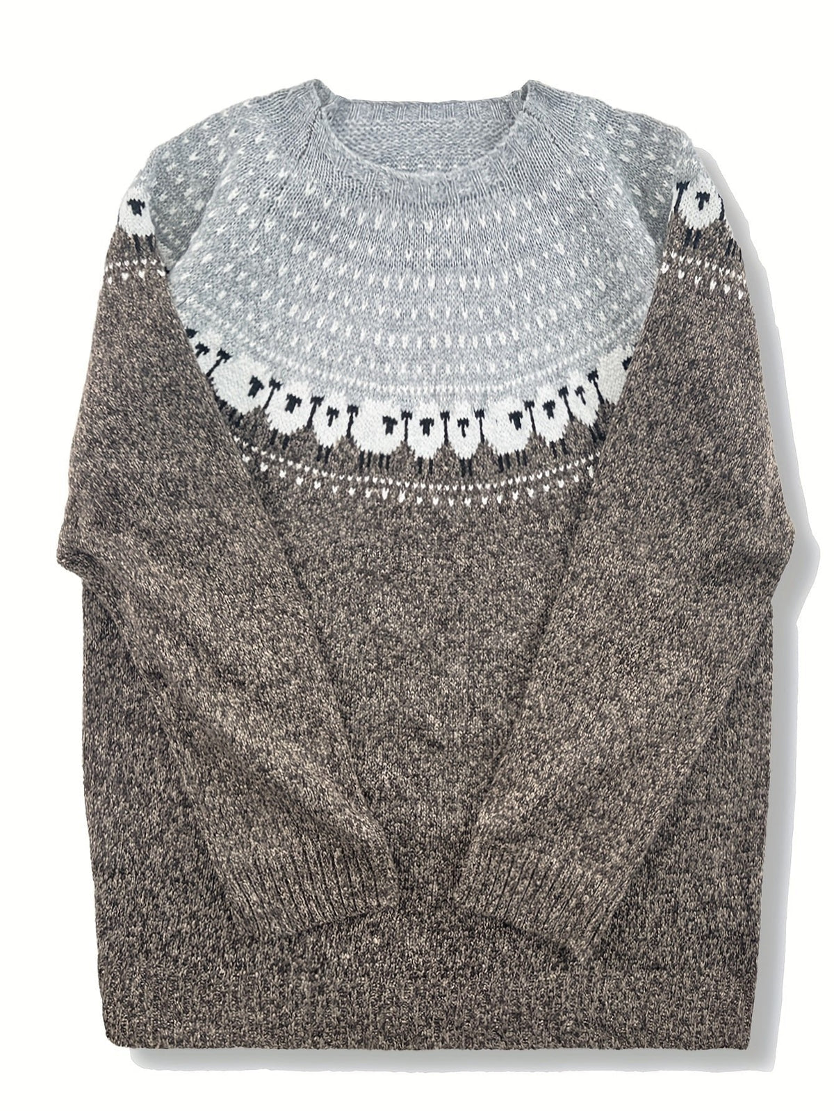 Jacquard Sheep Pattern Chunky Knit Jumper