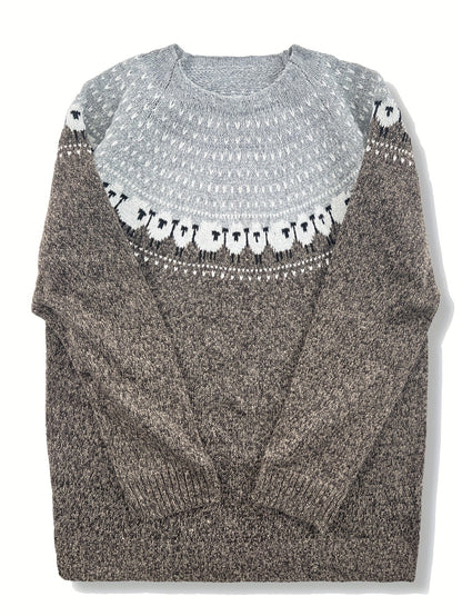 Jacquard Sheep Pattern Chunky Knit Jumper