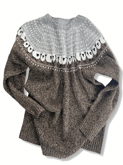 Jacquard Sheep Pattern Chunky Knit Jumper
