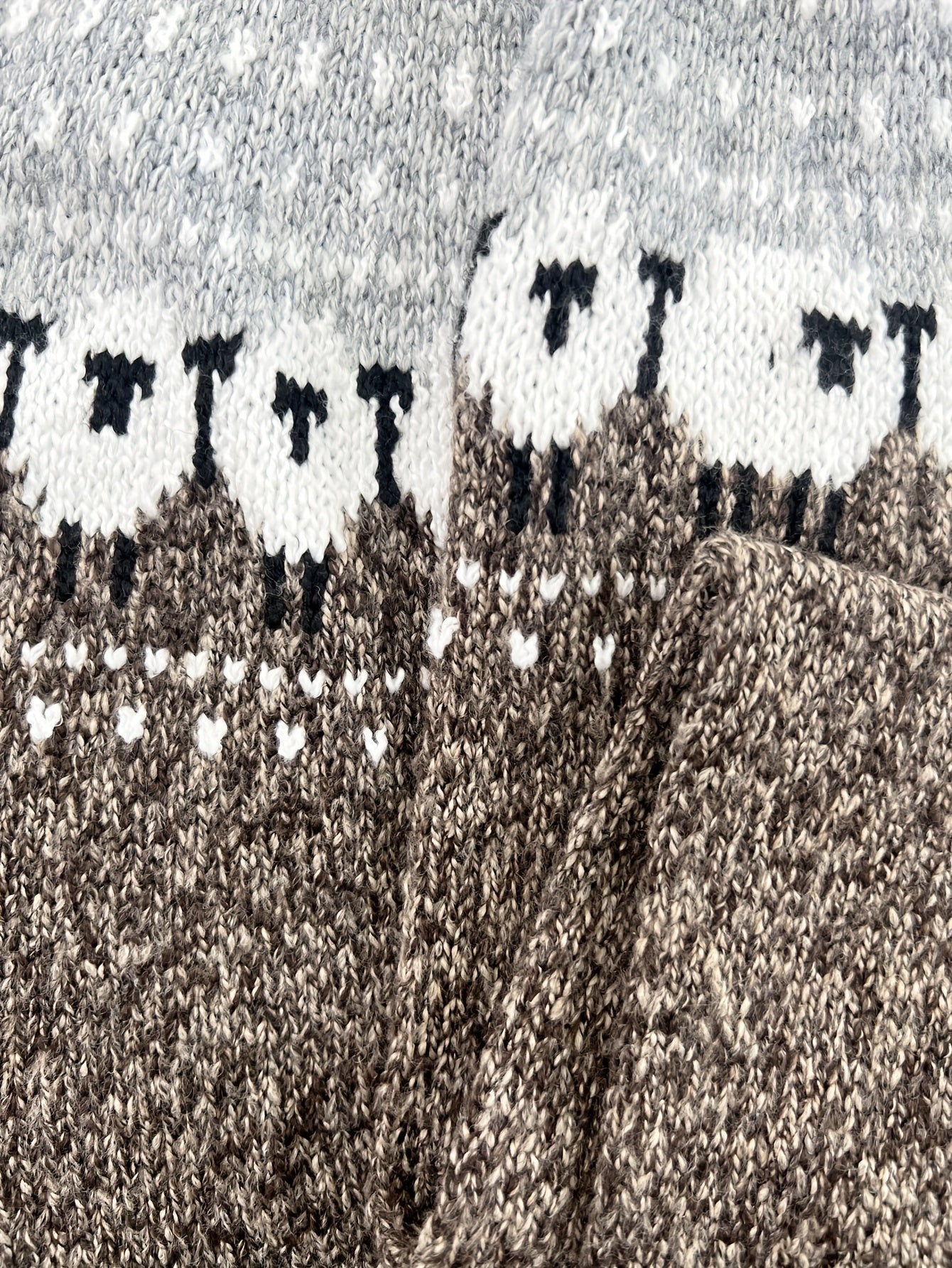Jacquard Sheep Pattern Chunky Knit Jumper