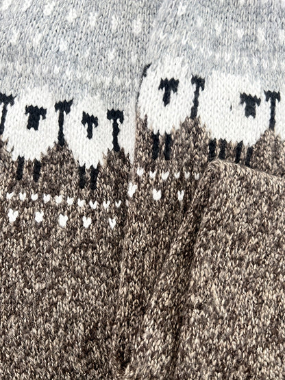 Jacquard Sheep Pattern Chunky Knit Jumper