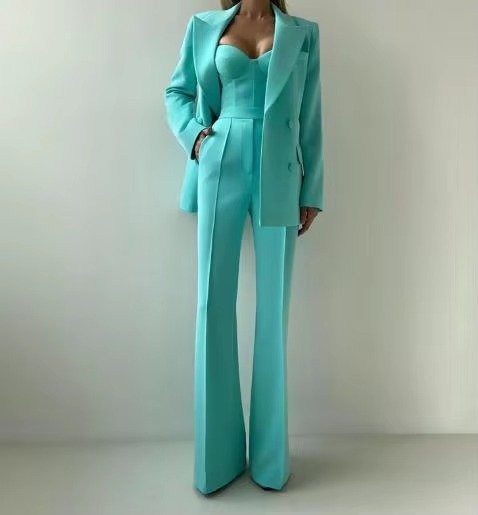 Tailored Three-Piece Blazer, Corset and Trouser Suit