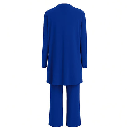 Women's 3-Piece Set: Duster Cardigan, Scoop Top and Culottes