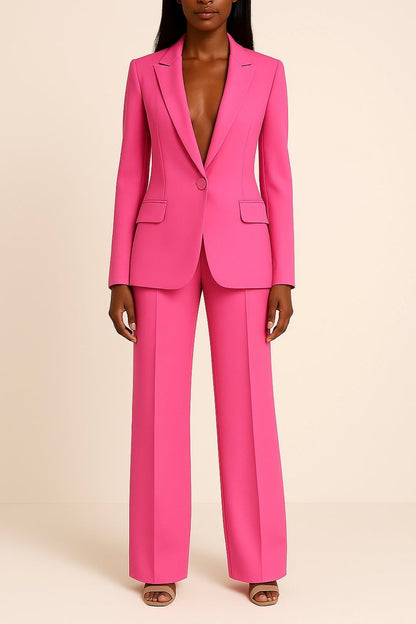 Single-Breasted Blazer & Wide-Leg Trouser Set