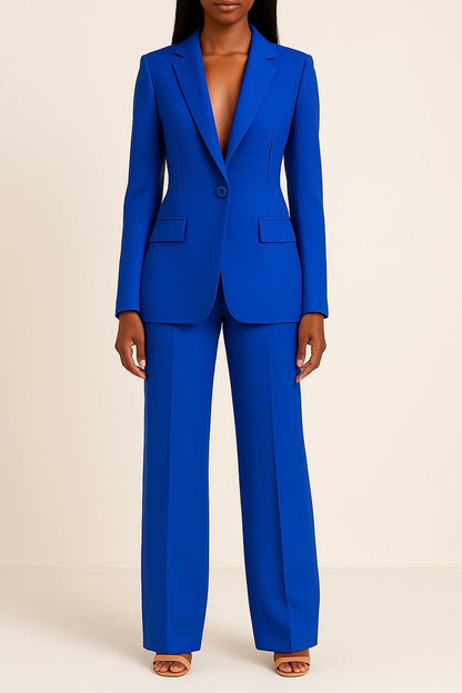 Single-Breasted Blazer & Wide-Leg Trouser Set