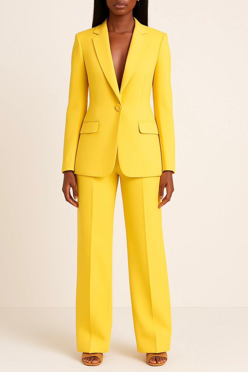Single-Breasted Blazer & Wide-Leg Trouser Set