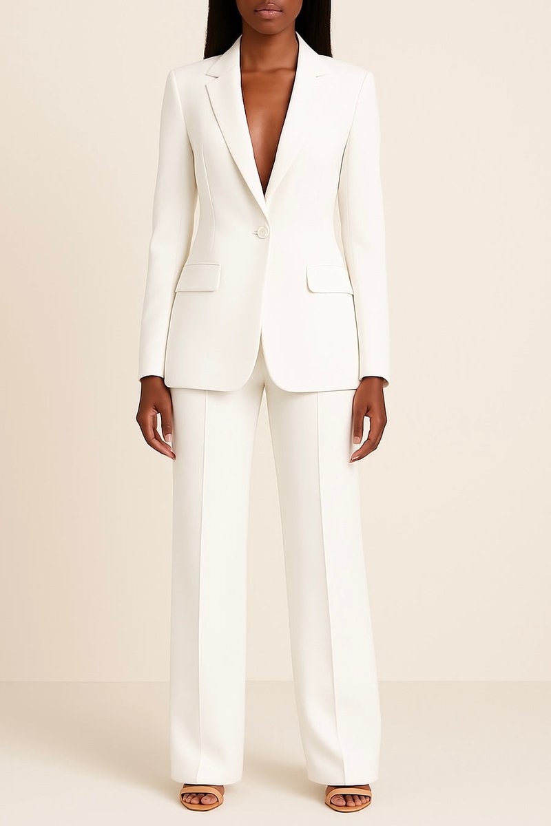 Single-Breasted Blazer & Wide-Leg Trouser Set