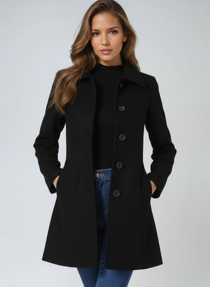 Tailored Mid-Length Single-Breasted Overcoat