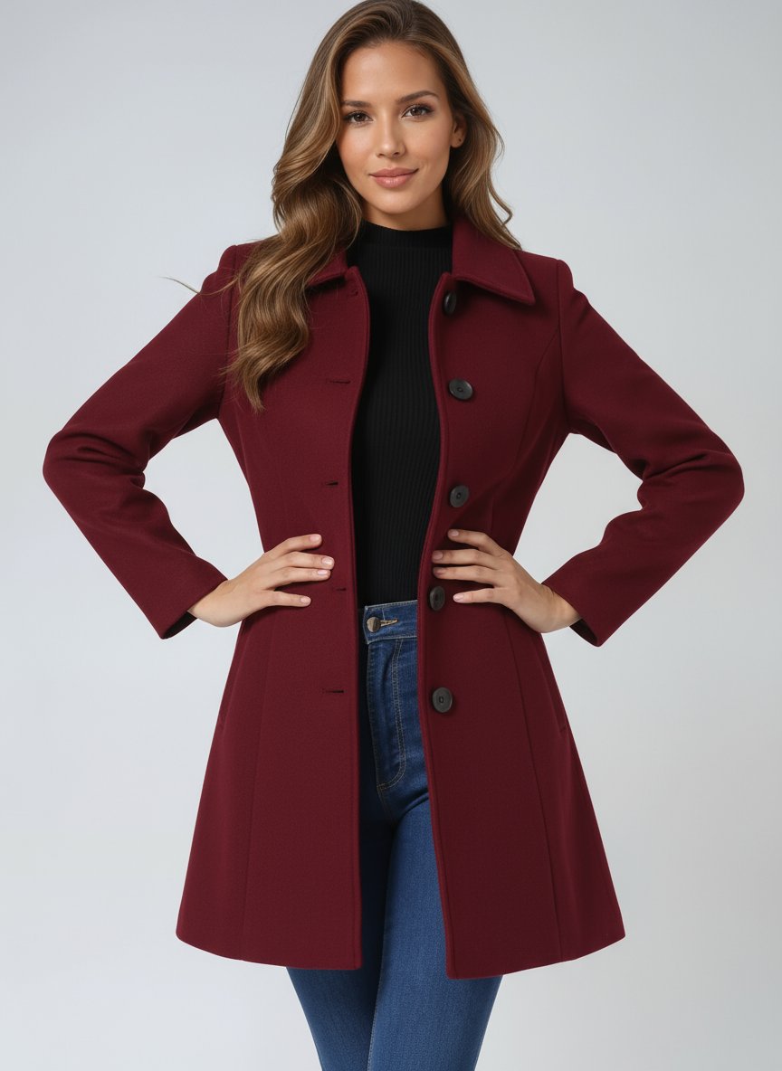 Tailored Mid-Length Single-Breasted Overcoat