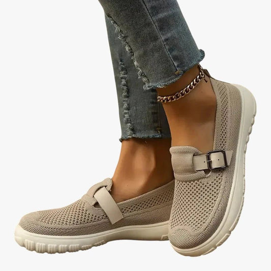 Supportive Slip-On Buckle Walking Shoes
