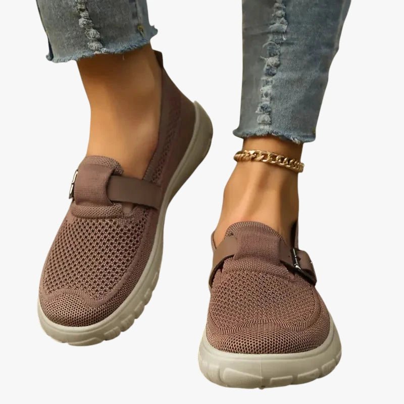 Supportive Slip-On Buckle Walking Shoes