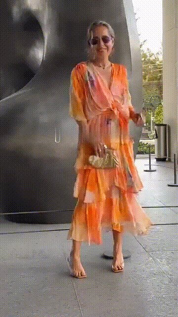 Tiered Floral Chiffon Maxi Dress