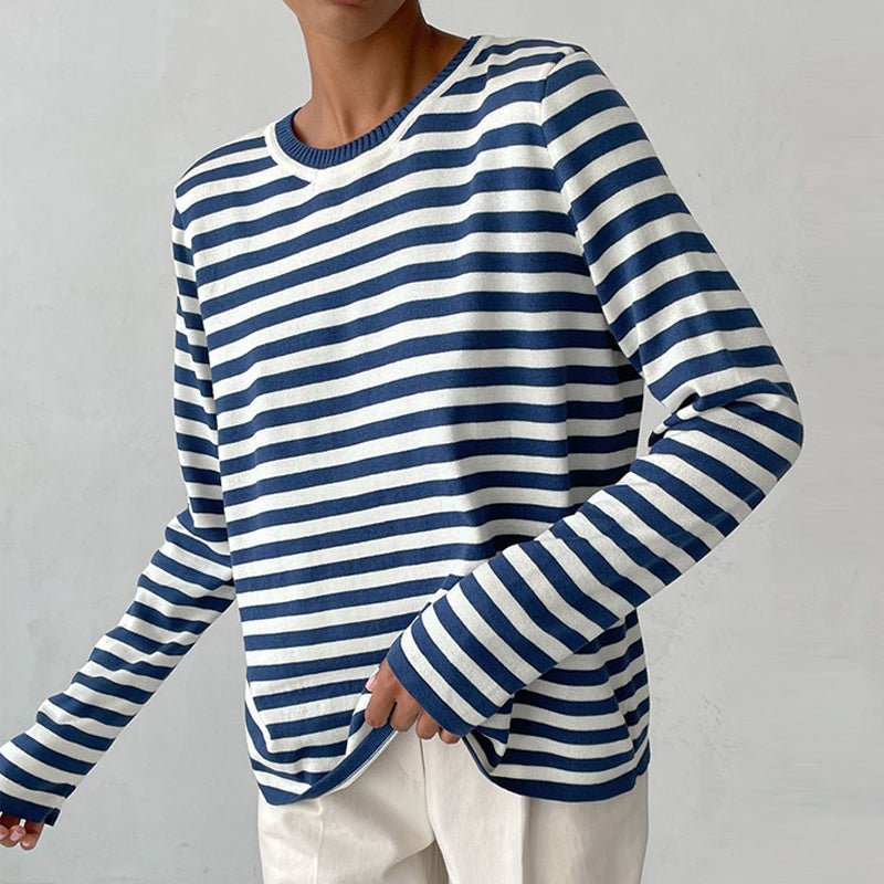 Women's Relaxed Long Sleeve Striped Tee